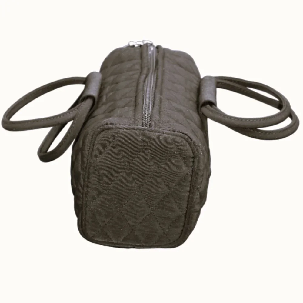 Vera Bradley Mini Classic Black Quilted Barrel Satchel